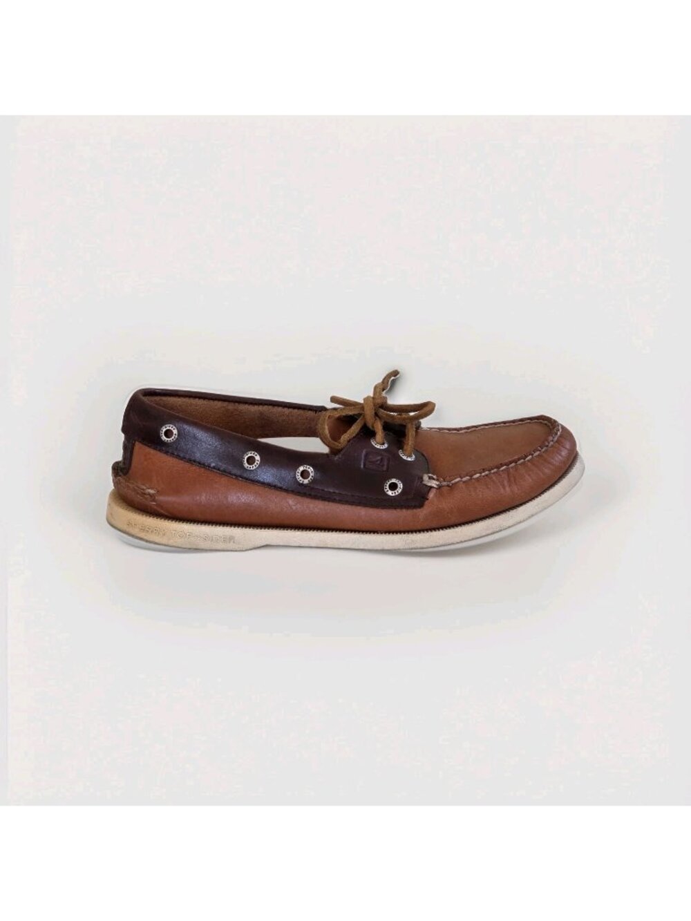 Sperry Top Sider Boat Shoes Mens 7 M Brown Leather STS10586 Non Marking Lace Up